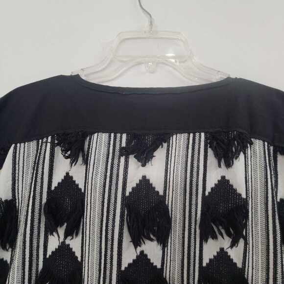 *Calypso St. Barth Women's Boho embroided Poncho Pullover Top Black  White  Smal - Picture 7 of 12